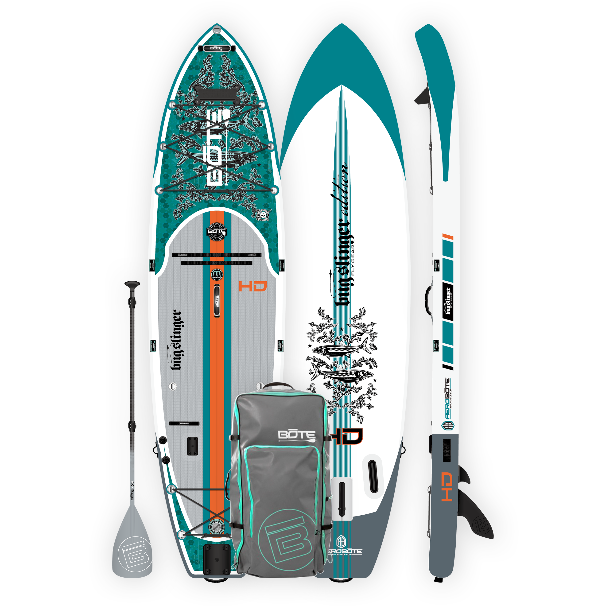 美国BOTE高端划板便携充气桨板可折叠冲浪亲子休闲路亚桨板HD系列