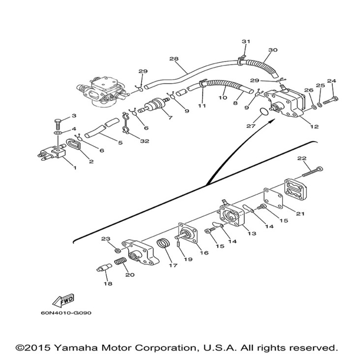 YAMAHA船外机燃油过滤器68T-24251