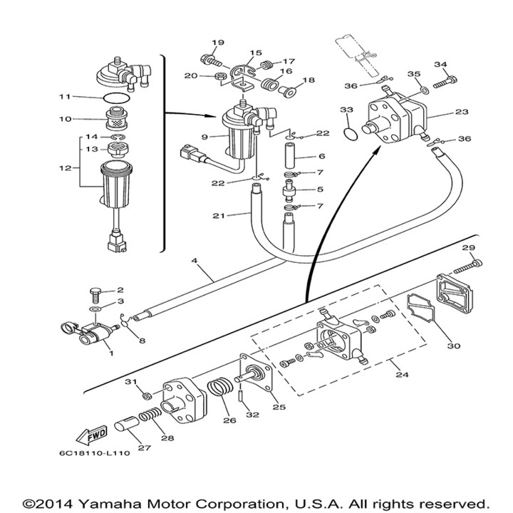 舷外机燃油过滤器滤芯6D8-24563