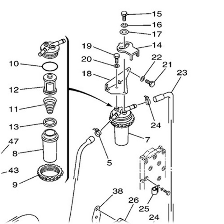 舷外机燃油过滤器滤芯61A-24563