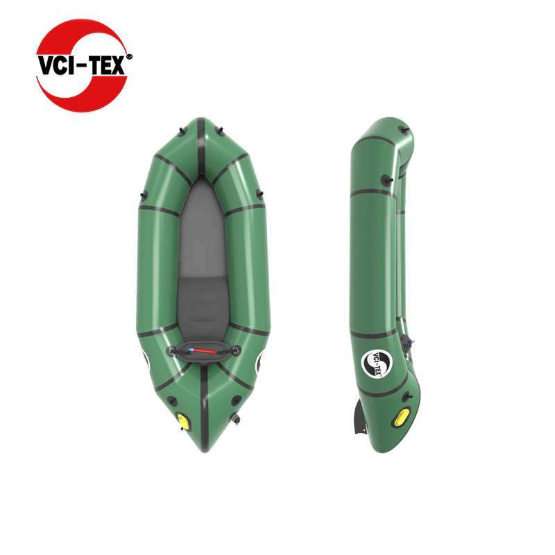 VCI-TEX自動充氣背包船 超輕皮劃艇 單人探險便攜釣魚船 刺豚S1