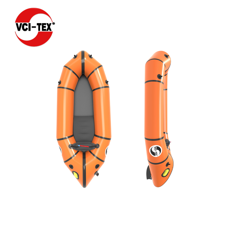 VCI-TEX自動充氣背包船 超輕皮劃艇 單人探險便攜釣魚船 刺豚S1