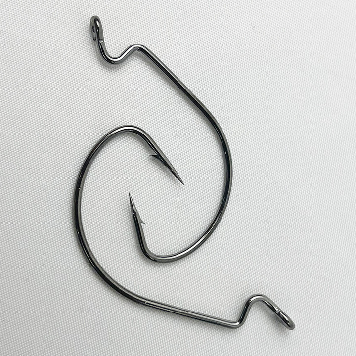 曲柄钩鱼钩宽腹曲柄钩软饵虫钩高碳钢路亚钩