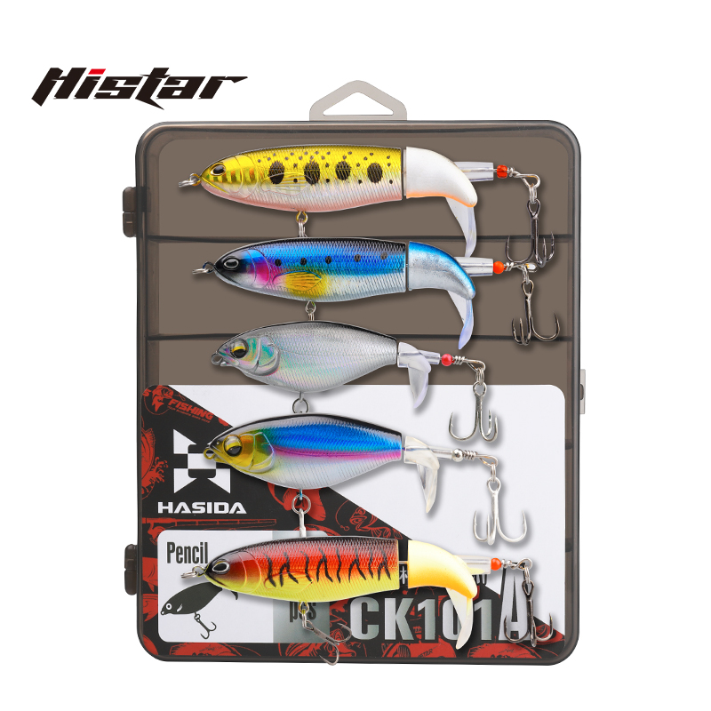 HISTAR 1 box Floating Tractor Pencil Fishing Lure Suit Long Casting Laser Coating 3D Artificial Eye Hard Bait Vividly Swimming