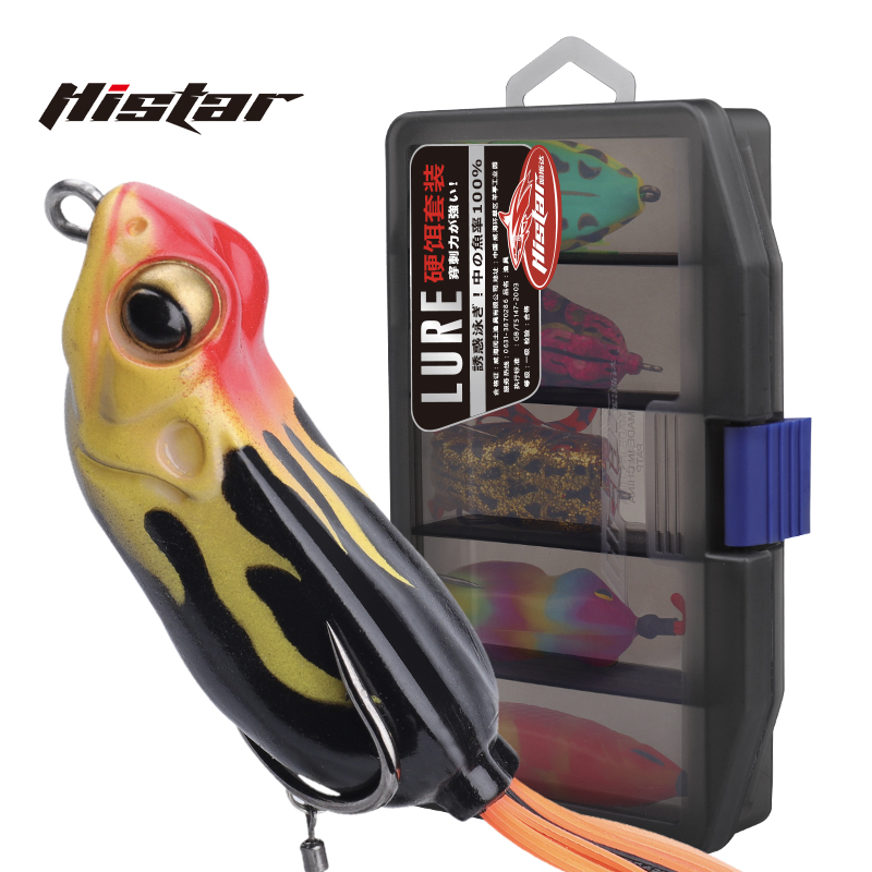HISTAR High Hit Rate Artificial Fishing Frog Lure Suit Soft Silicone Hard Bait 60 to 80 mm 3D Eye General Waters