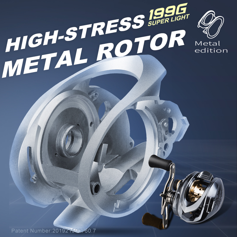 HISTAR  Metal Rotor Aurora Long Casting 7.3:1 High Ratio 8kg Drag Power Metal Spool Baitcasting Fishing Reel