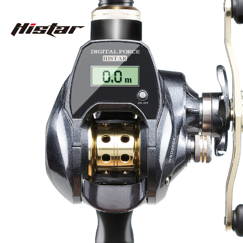 HISTAR Long Casting 7.0:1 High Ratio 10kg Drag Power 8+1 BB Metal Spool Waterproof Baitcasting Digital Fishing Reel
