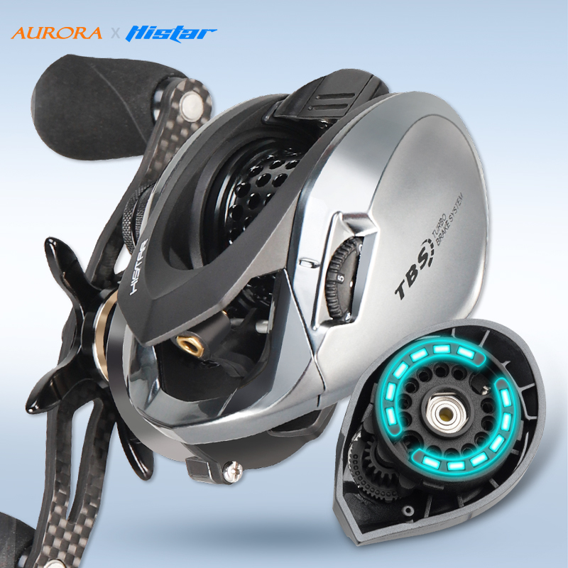 HISTAR BFS Bait Finesse System 7.3:1 High Ratio Double Magnetic Braking Aurora Light Lure Version Baitcasting Fishing Reel