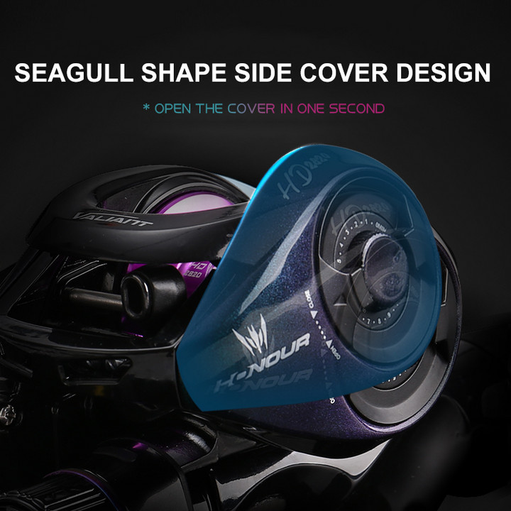 HISTAR Long Casting 8.0:1 High Ratio 8kg Drag Power 4+1 BB Magnetic Braking Honor Baitcasting Fishing Reel