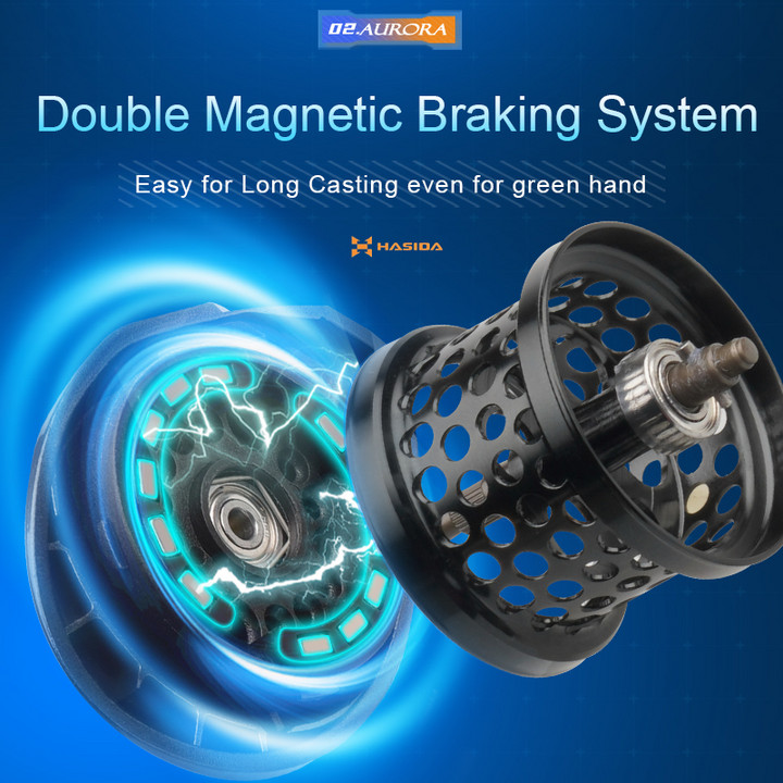 HISTAR BFS Bait Finesse System 7.3:1 High Ratio Double Magnetic Braking Aurora Light Lure Version Baitcasting Fishing Reel