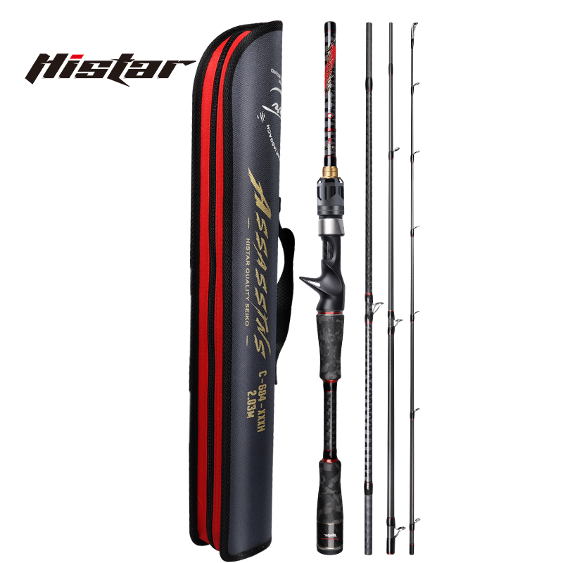 Histar Assassins Portable Full Carbon Fuji Reel Seat Fast Action 1.68m to 2.44m Spinning and Casting Travel Fishing Rod