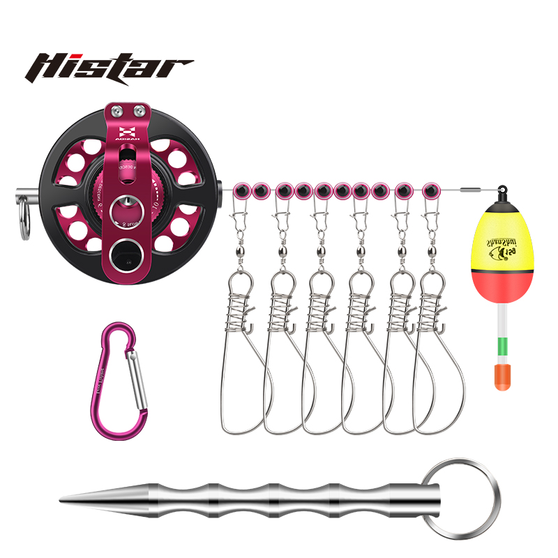 HISTAR Fishing Buckles Aluminum Alloy Ultra Portable Full Metal Wheel Stainless Steel Accessories