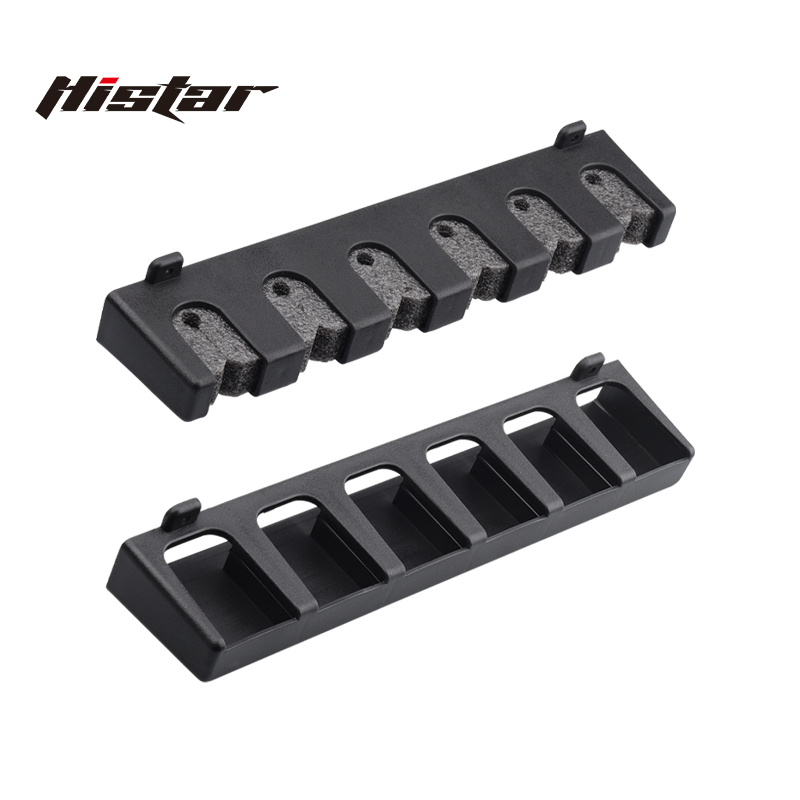 HISTAR 1Pc 6 Hole 1 Pair ABS PVC Material EVA Holder Durable Horizontal Tool Accessories Wall Mounted Fishing Rod Rack