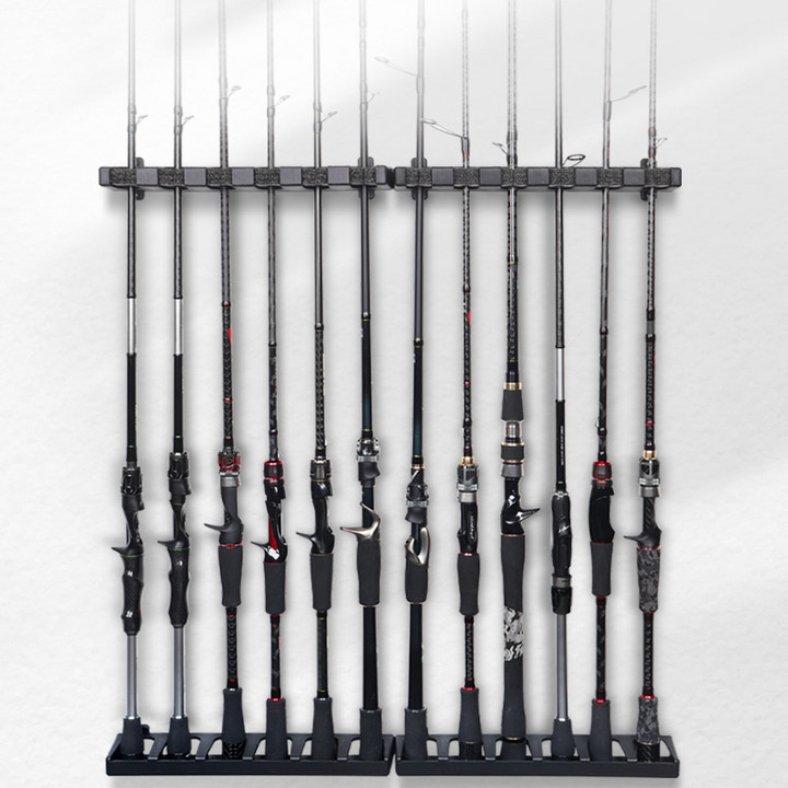 HISTAR 1Pc 6 Hole 1 Pair ABS PVC Material EVA Holder Durable Horizontal Tool Accessories Wall Mounted Fishing Rod Rack