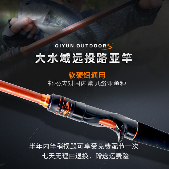 祺云朝曦远投泛用路亚竿M/ML/MH直柄枪柄碳素鱼竿翘嘴全水域钓竿