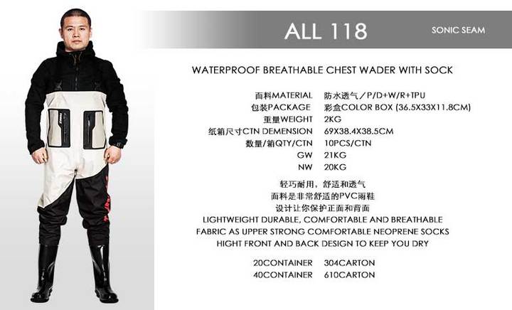 蜚名尼龙超轻下水裤连体雨衣全身防水钓捕鱼钓鱼防水服涉水裤