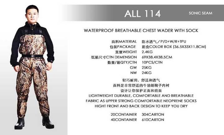 蜚名尼龙超轻下水裤连体雨衣全身防水钓捕鱼钓鱼防水服涉水裤