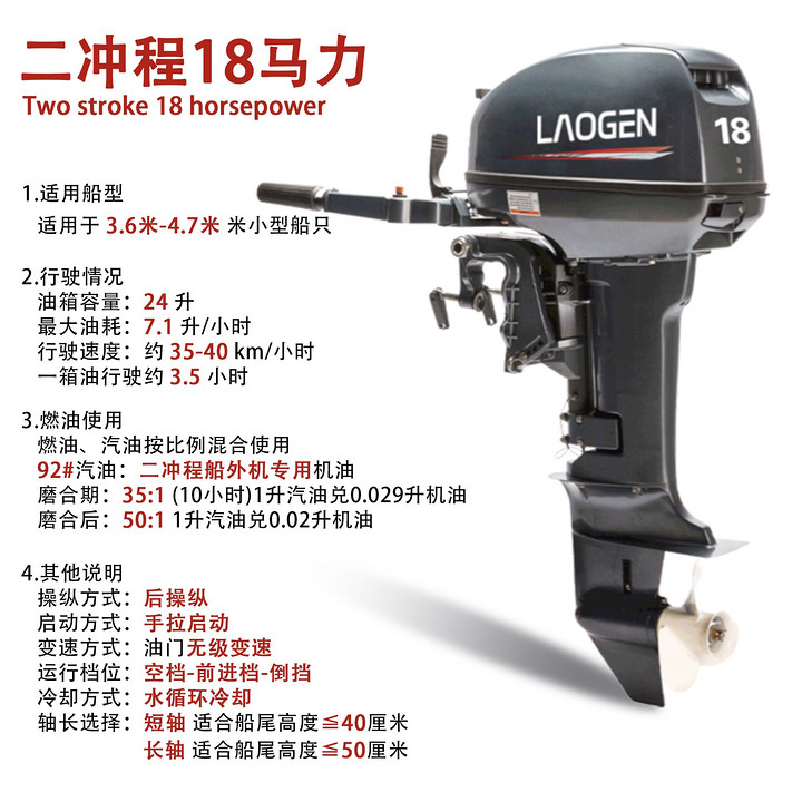 二冲程18马力效率舷外机