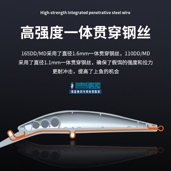 青蓝拖钓专用鱼型路亚饵