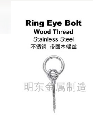不锈钢 带圈木螺丝