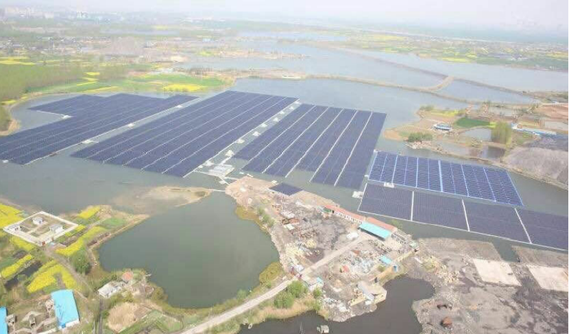 水上浮桥淮南太阳能光伏发电站混凝土浮桥