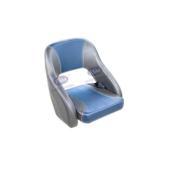BJR52(带圆角）固定座垫椅子; 主色为深灰+深兰