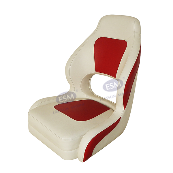 M52S 固定座垫椅子， 白色 + 红色