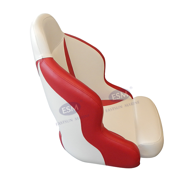 H52固定座垫椅子，白色 + 红色