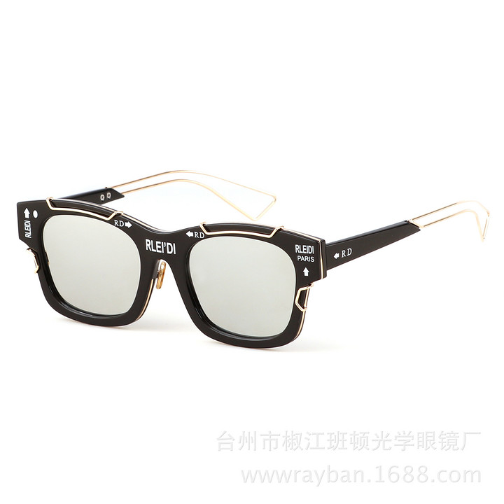 欧美2018新款限量版 彩色镜片太阳镜时尚潮流墨镜潮人眼镜工厂批