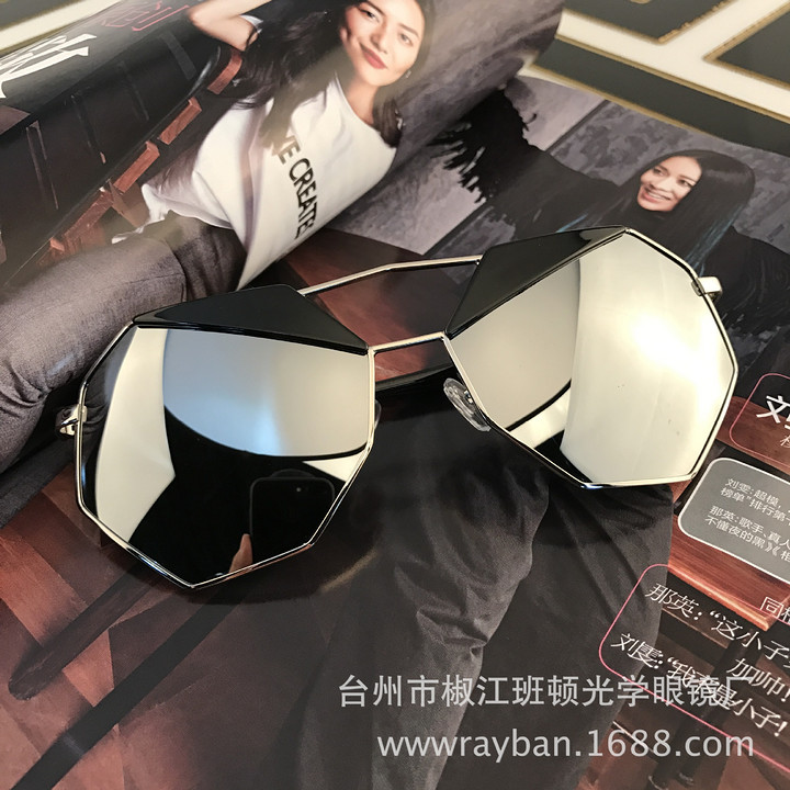 迪丽热巴同款太阳镜女八边形小怪兽款眼镜复古墨镜偏光镜工厂批发