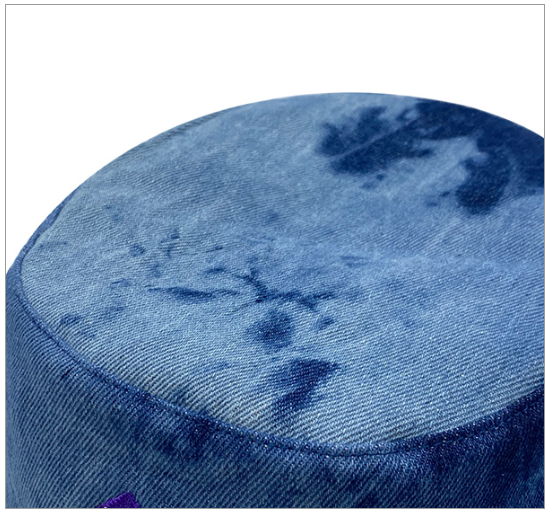 双面蓝色扎染渔夫帽