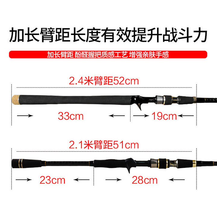 哈斯达雷斩雷强竿打黑鱼竿超硬调xh重雷碳素路亚竿锚杆钓鱼竿鼓轮