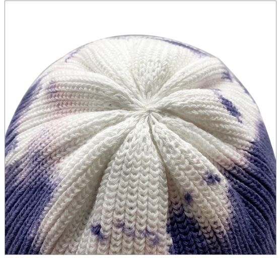 扎染针织帽冬帽