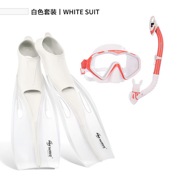 wave跨境成人专业潜水镜全干式呼吸管长脚蹼蛙鞋浮潜三宝套装装备