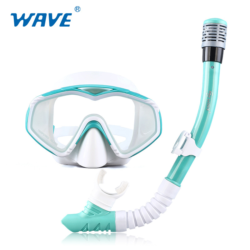 wave专业浮潜两件套潜水装备全干式呼吸管一片式大框潜面镜