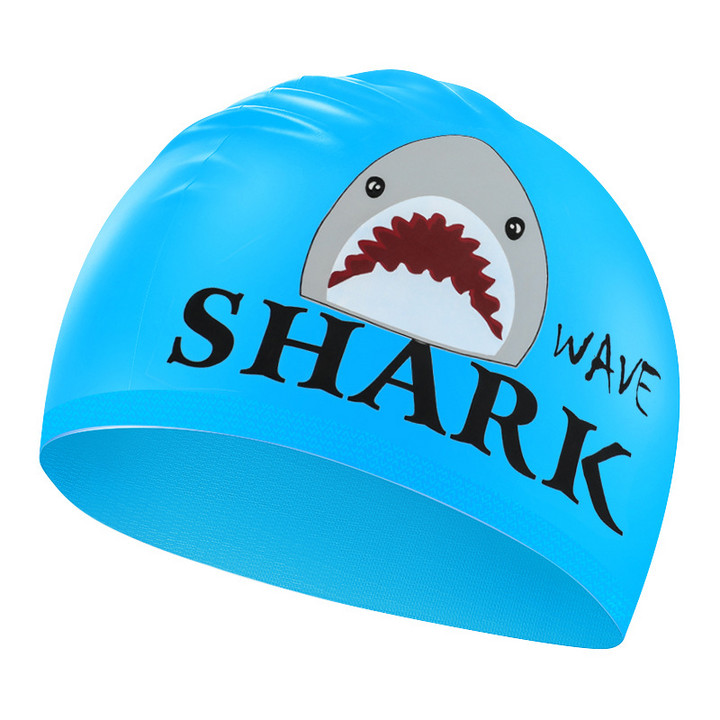 wave新款小怪兽儿童卡通可爱游泳帽硅胶防水护耳防晒男女儿童泳帽