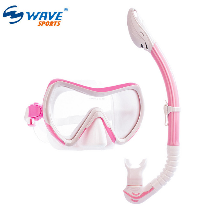 wave专业浮潜潜水镜两件套 大框高清户外水肺浮潜呼吸管潜水面罩