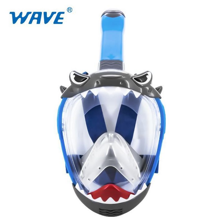 wave儿童浮潜面罩游泳馆全干式呼吸管潜水镜卡通大框潜水面罩