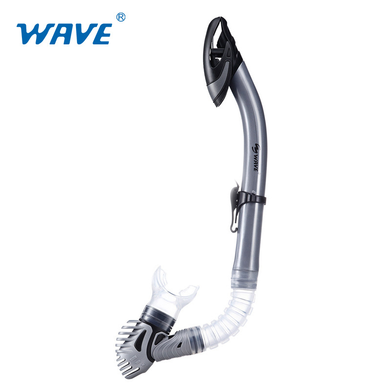 wave正品全干式水下呼吸器 硅胶咬嘴专业潜水装备浮潜用品呼吸管