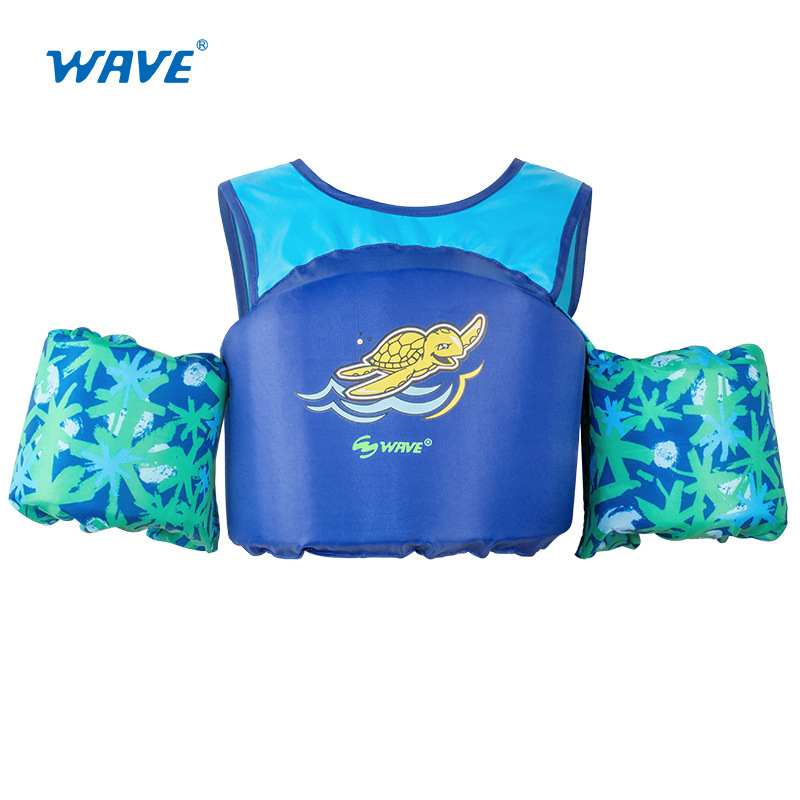 wave新款卡通儿童男女救生衣浮力背心宝宝背心手臂泡沫游泳浮力衣
