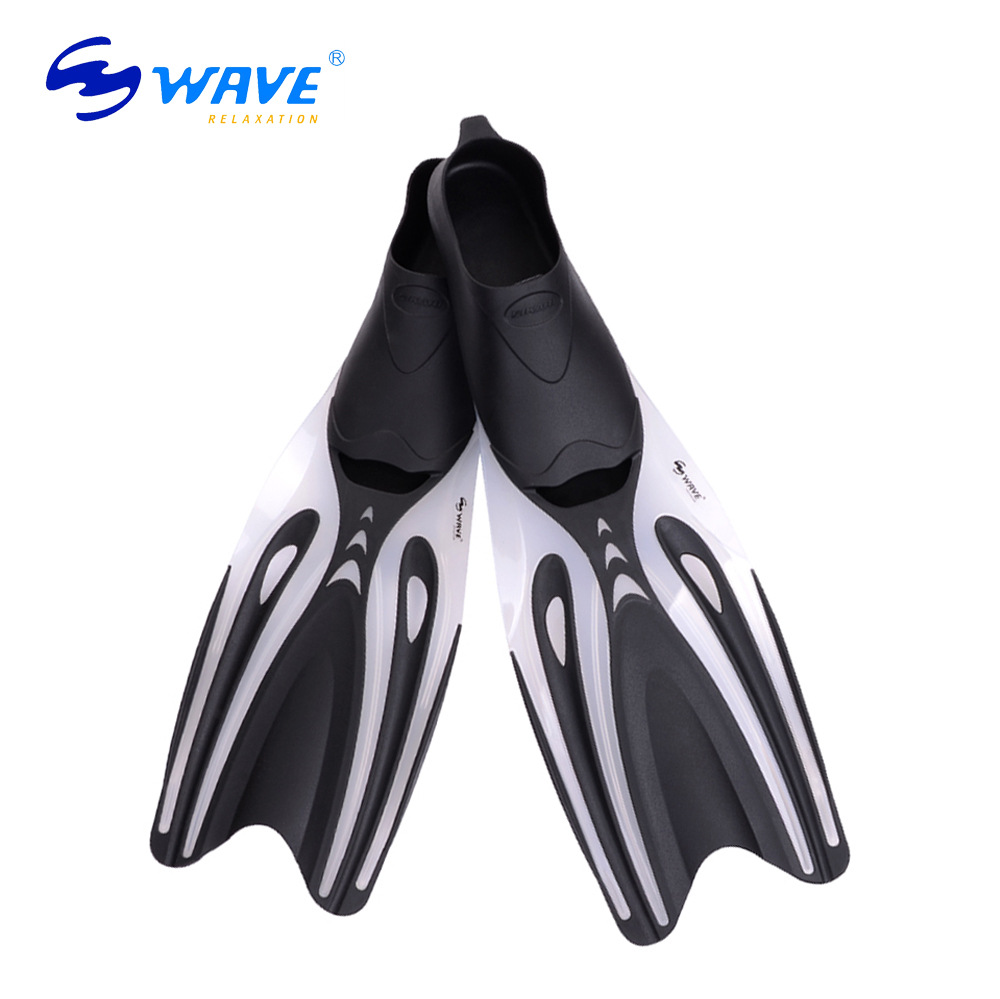 WAVE跨境一件代发成人专业TPR游泳潜水蛙鞋橡胶自由浮潜脚蹼