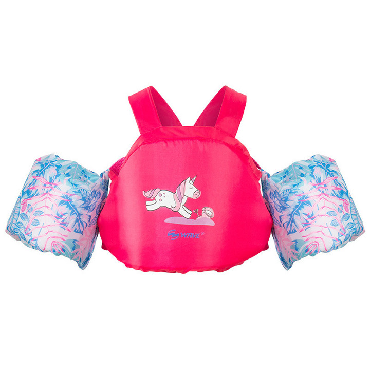 wave新款卡通儿童男女救生衣浮力背心宝宝背心手臂泡沫游泳浮力衣