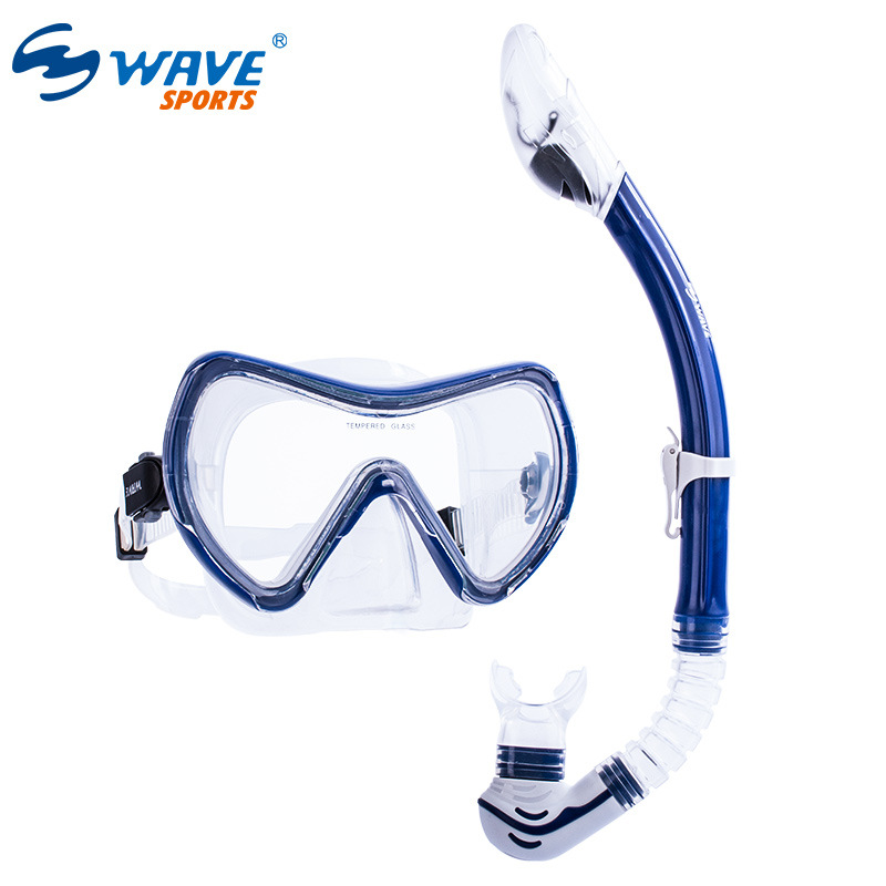 wave专业浮潜潜水镜两件套 大框高清户外水肺浮潜呼吸管潜水面罩