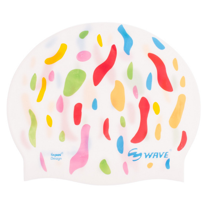 wave亚马逊新款跨境硅胶男女游泳帽防水加大加厚长发炫彩硅胶泳帽