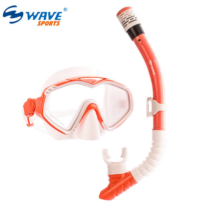 wave专业浮潜两件套潜水装备全干式呼吸管一片式大框潜面镜