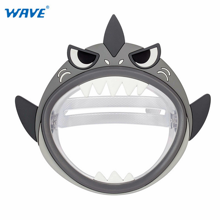 wave卡通动物儿童浮潜可爱面镜 硅胶防水防雾高清大框潜水镜