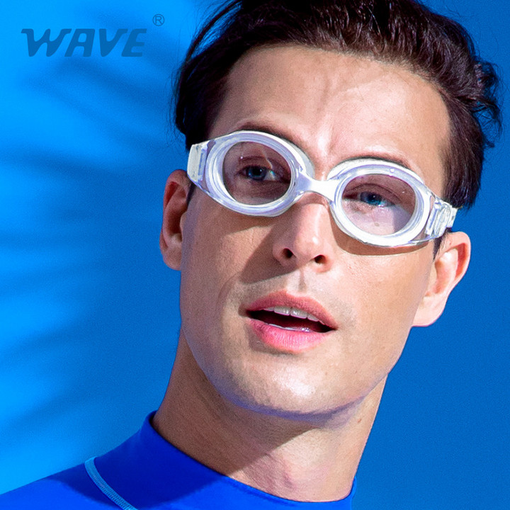 wave新款专业大框大视野游泳眼镜 高清防雾防水成人男女电镀泳镜