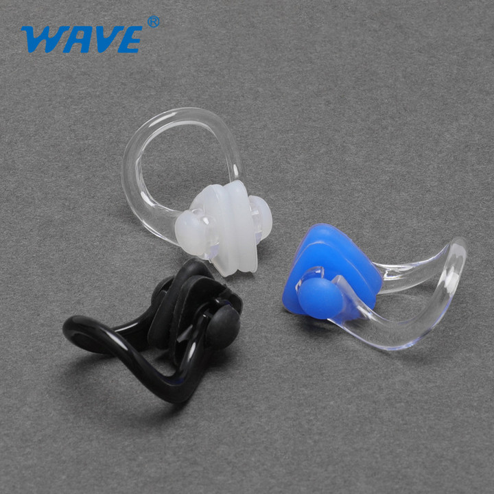 wave现货供应盒装专业柔软硅胶材质成人儿童游泳防水耳塞游泳鼻夹