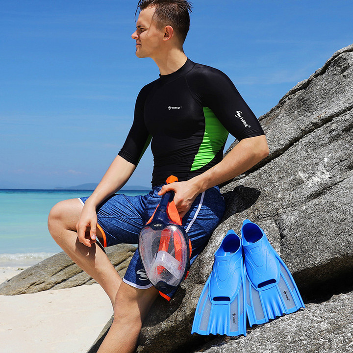 wave专业游泳训练短脚蹼男女士蛙鞋套脚成人蛙泳自由浮潜游泳装备