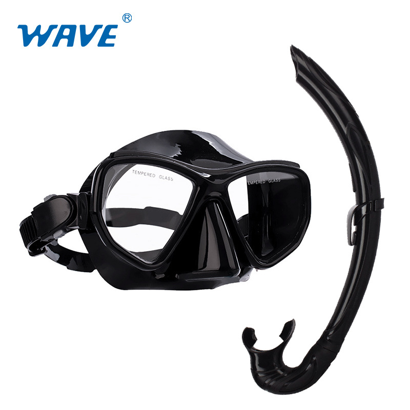 wave跨境热销专业潜水呼吸管套装 男女大框浮潜防水防雾潜水镜